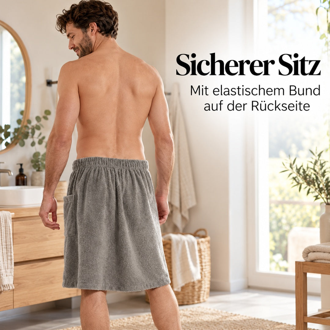 Flesuah Savo – Herren-Saunatuch mit Klettverschluss & Tasche