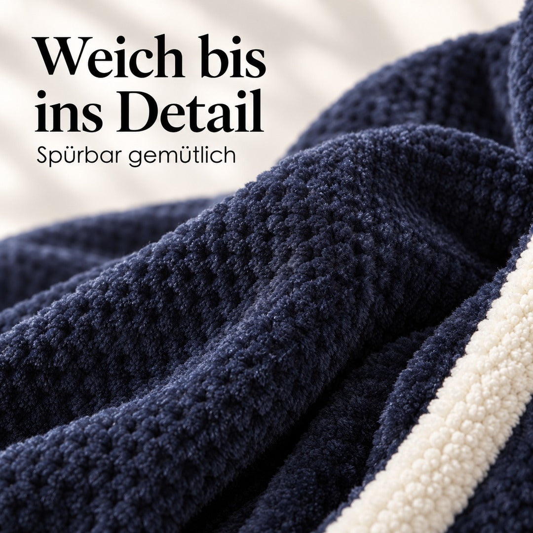 Flesuah Nerio – Kuscheliger Herren-Bademantel mit Kontrastbesatz