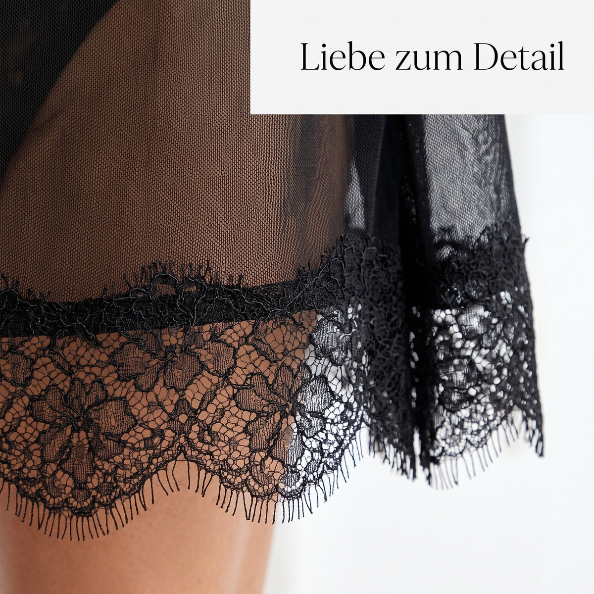 Flesuah Aveline - 3-teiliges Nachtwäsche-Set mit Spitzenkimono