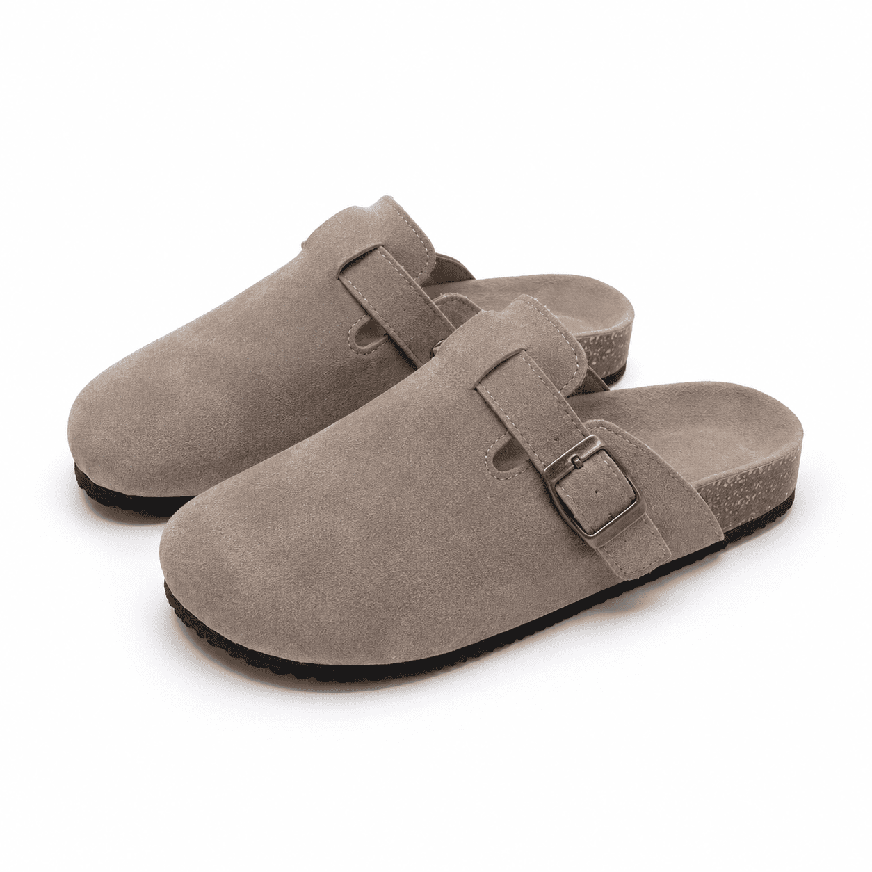 Flesuah Como – Bequeme Pantoffel mit Schnalle & Korkfußbett