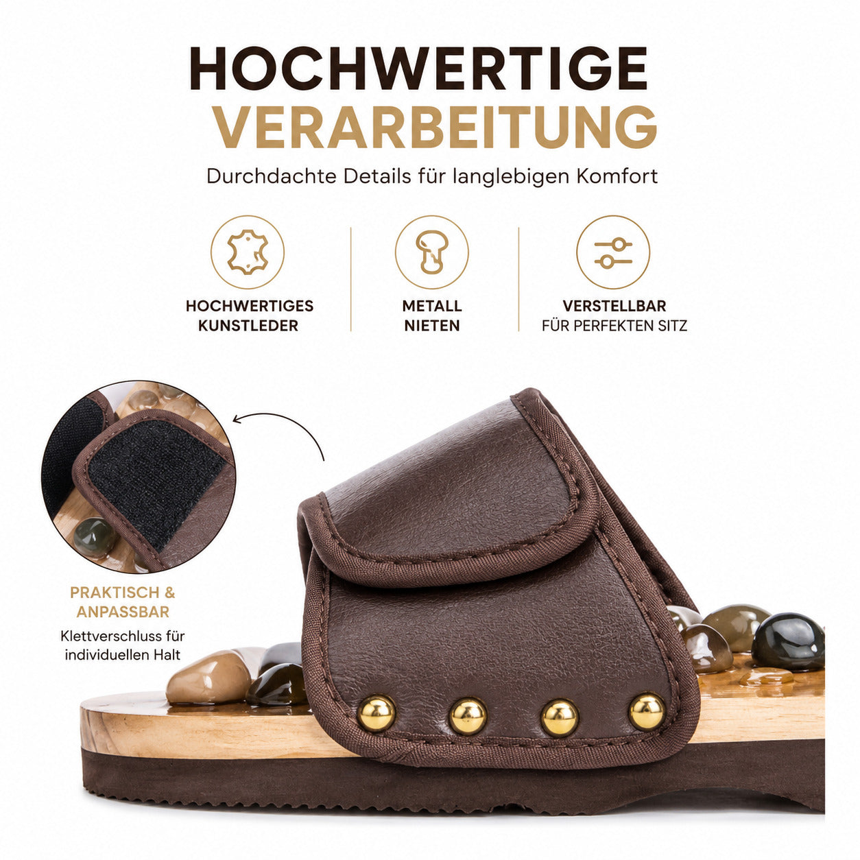 Flesuah Vitalstone – Massage-Hausschuhe mit Naturstein-Fußbett