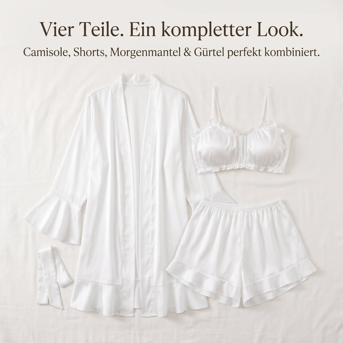 Flesuah Elodie – 4-teiliges Damen Lounge-Set in Satinoptik