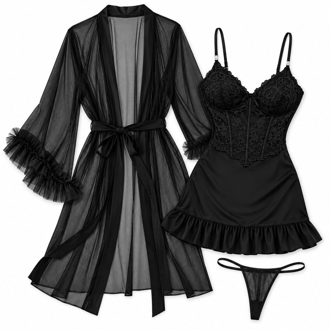 Flesuah Selene – 3-teiliges Damen-Spitzen-Set