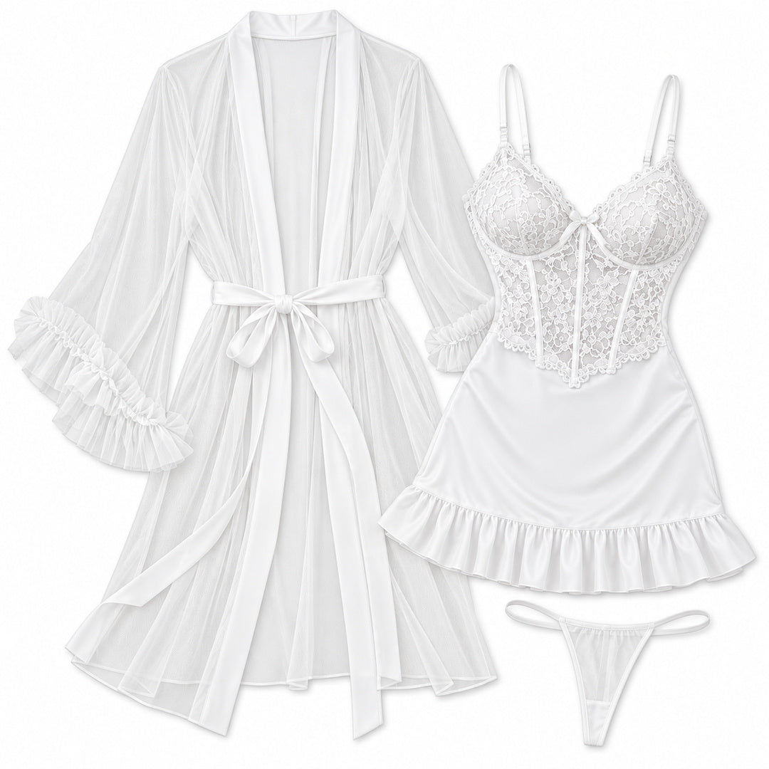 Flesuah Selene – 3-teiliges Damen-Spitzen-Set