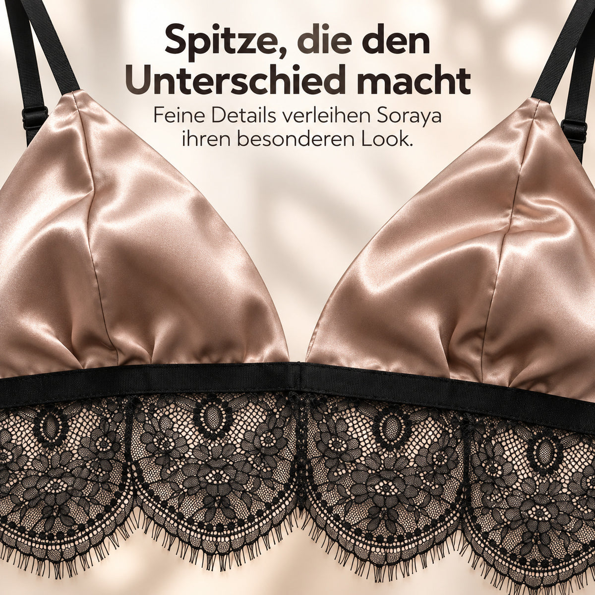 Flesuah Soraya – 2-teiliges Damen Satin-Set mit Spitze