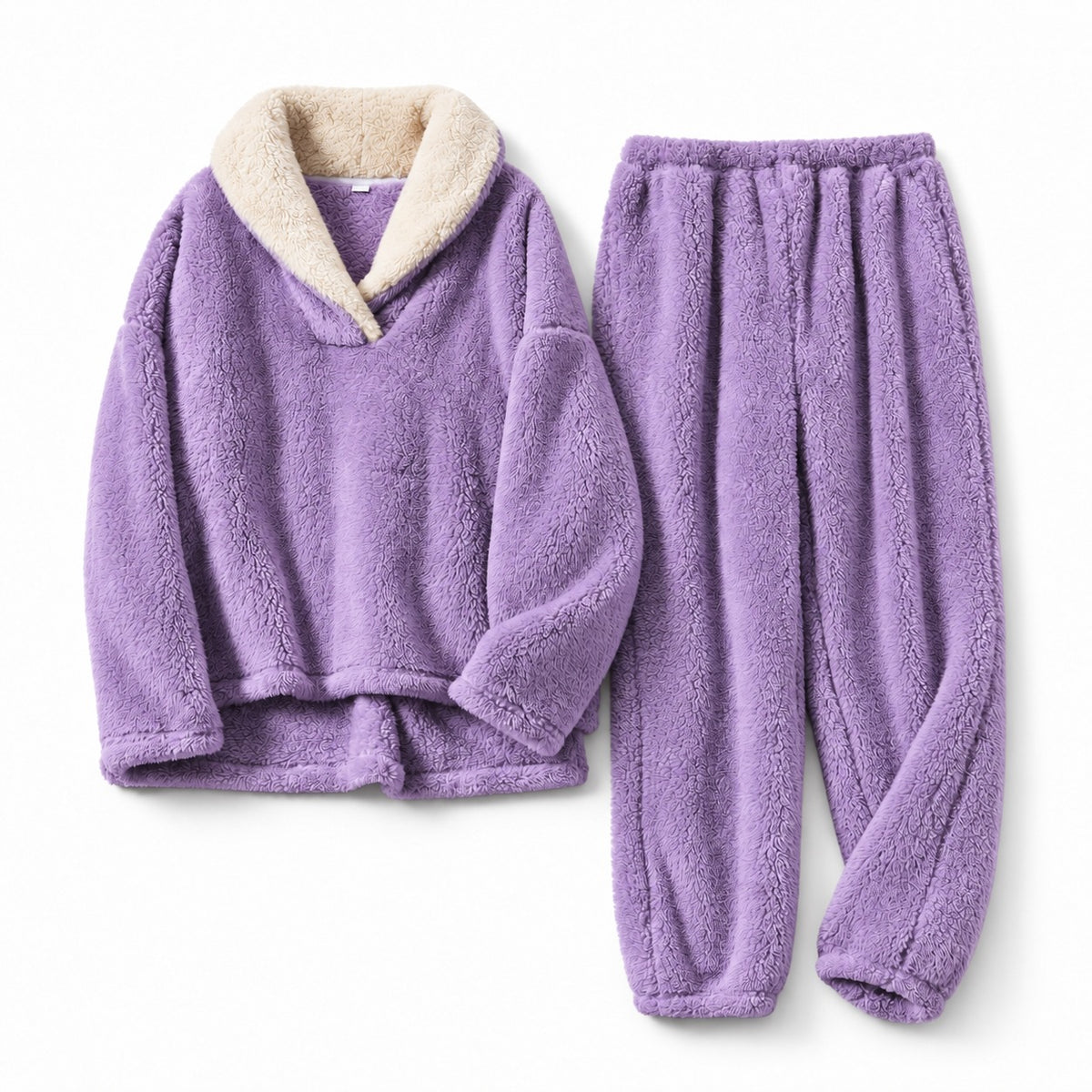 Flesuah Elvina – Kuscheliger Damen-Pyjama aus Coral Fleece