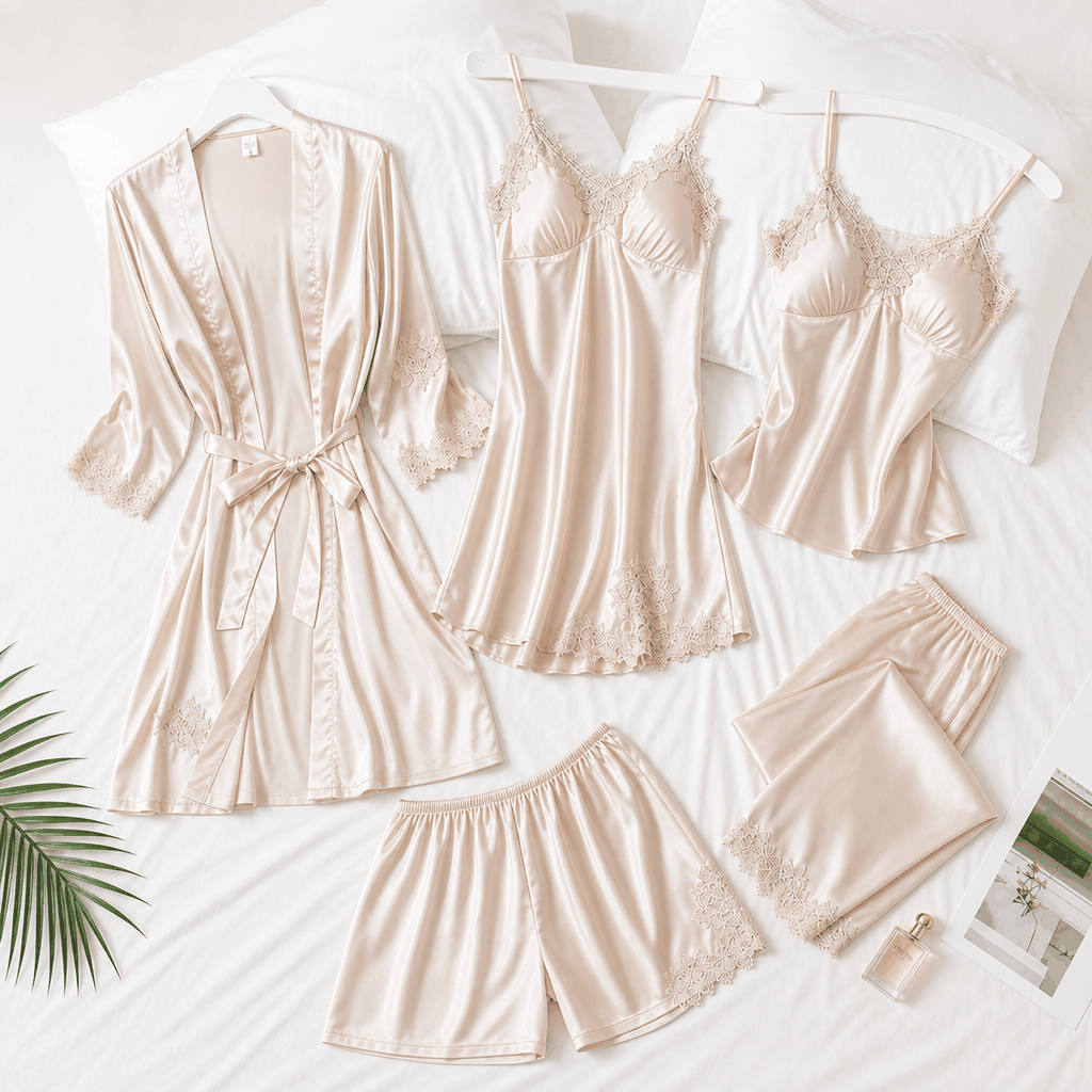 Flesuah Elara – 5-teiliges Satin Lounge Set