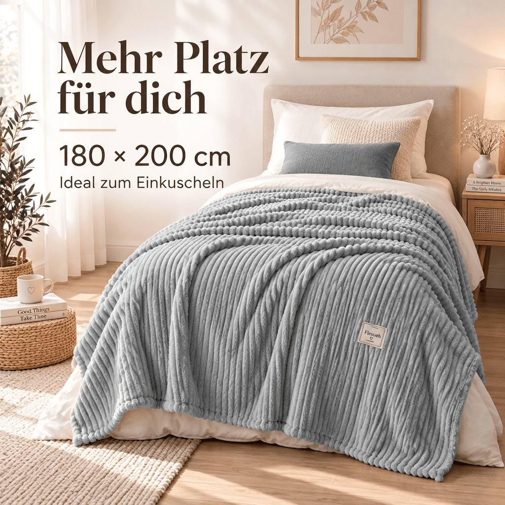 Flesuah Nuvia – Kuschelige Wohndecke mit Rippstruktur