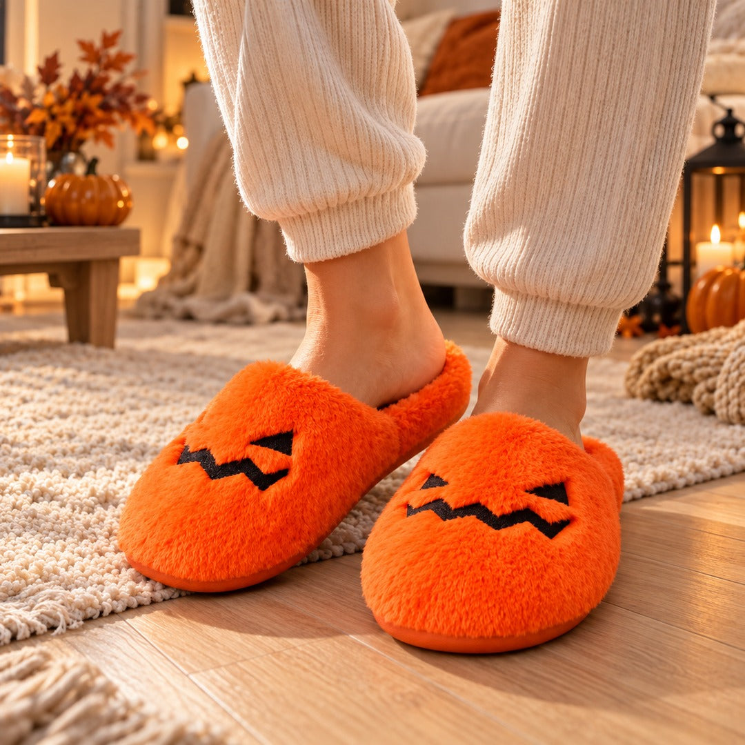 Flesuah Kürbi – Halloween Kürbis-Hausschuhe