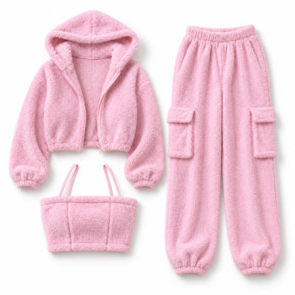 Flesuah Maila – 3-teiliges Kuschelpyjama-Set aus Fleece