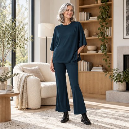 Fenja – Damen-Lounge-Set mit ausgestellter Hose