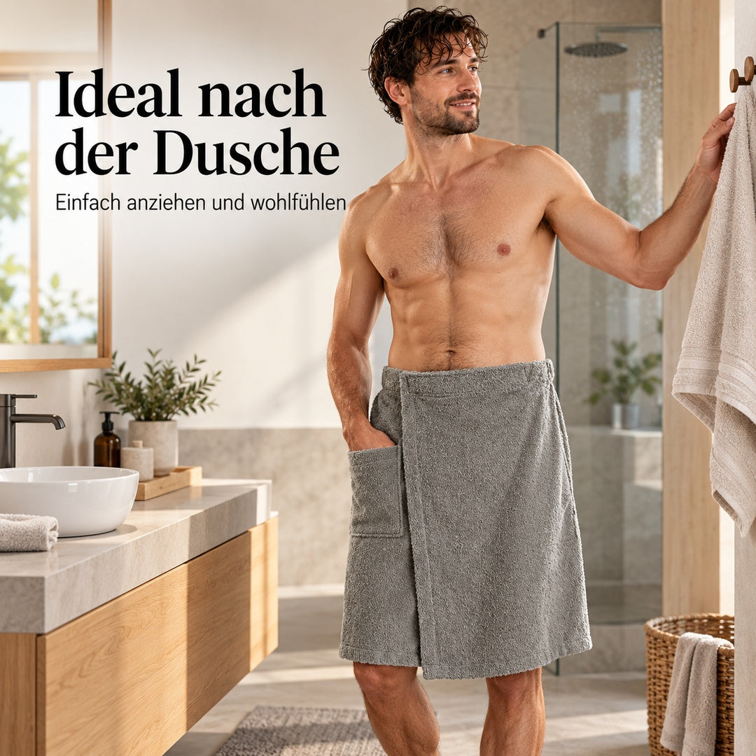 Flesuah Savo – Herren-Saunatuch mit Klettverschluss & Tasche
