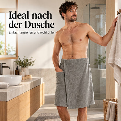 Flesuah Savo – Herren-Saunatuch mit Klettverschluss & Tasche