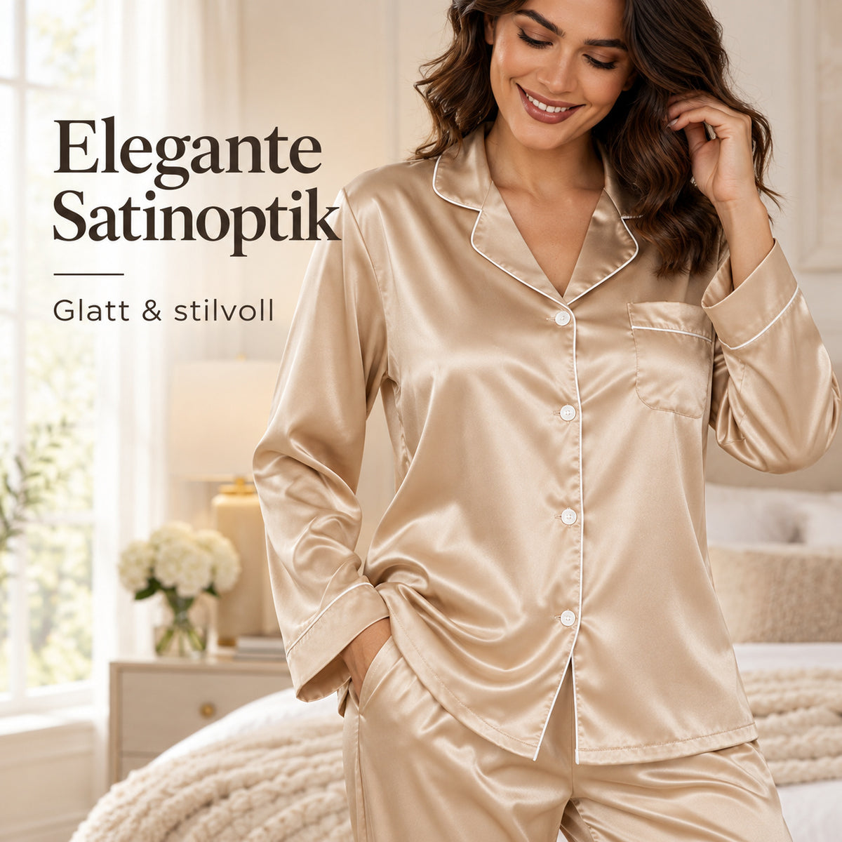 Flesuah Noelle – Eleganter Damen-Pyjama in großen Größen