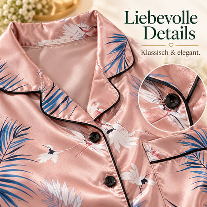 Mavie - 7-teiliges Damen-Pyjama-Set in Satinoptik