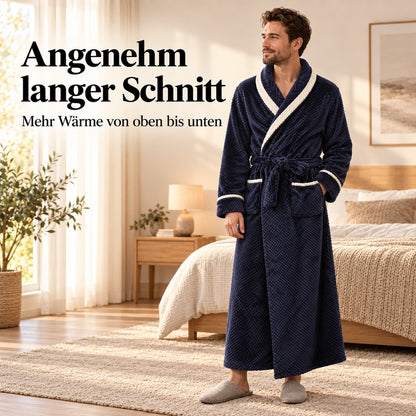 Flesuah Nerio – Kuscheliger Herren-Bademantel mit Kontrastbesatz