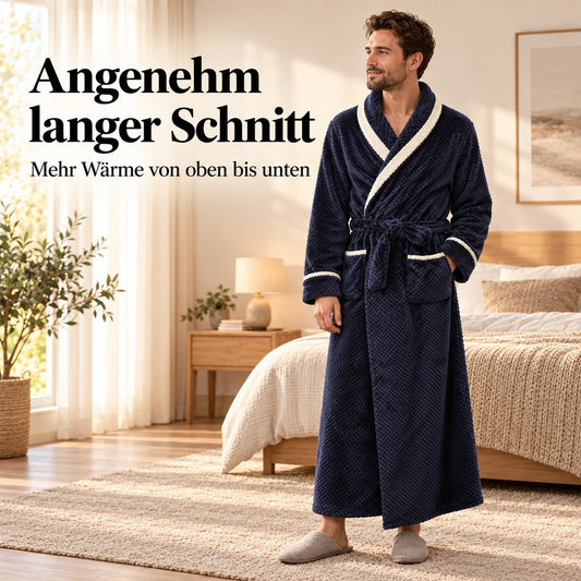 Flesuah Nerio – Kuscheliger Herren-Bademantel mit Kontrastbesatz