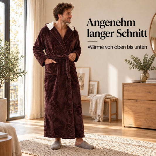 Flesuah Mavero – Kuscheliger Herren-Bademantel mit Kapuze
