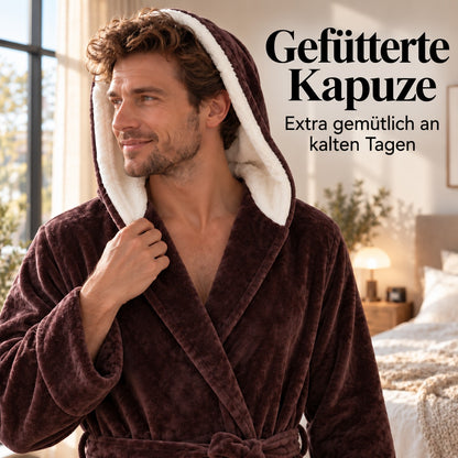 Flesuah Mavero – Kuscheliger Herren-Bademantel mit Kapuze