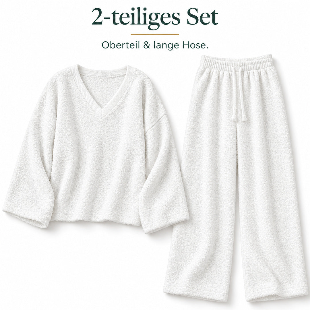 Juna – Kuscheliges Damen-Lounge-Set mit V-Ausschnitt