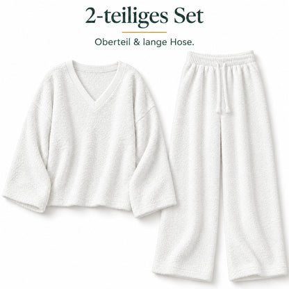 Juna – Kuscheliges Damen-Lounge-Set mit V-Ausschnitt