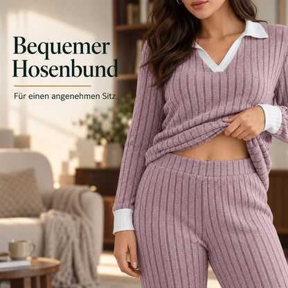 Romy – Damen-Lounge-Set mit Kontrastkragen