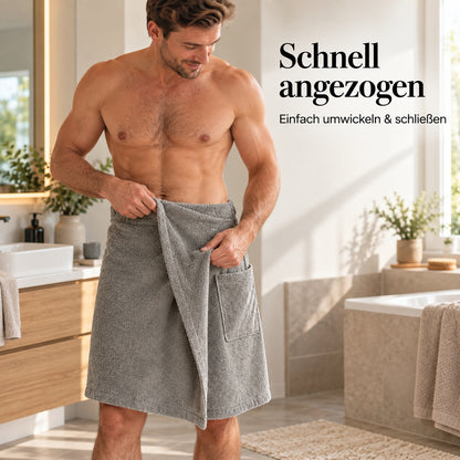 Flesuah Savo – Herren-Saunatuch mit Klettverschluss & Tasche