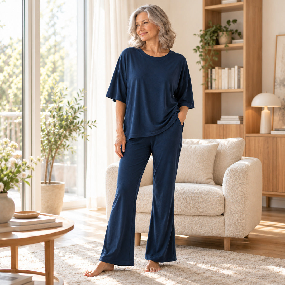 Fenja – Damen-Lounge-Set mit ausgestellter Hose