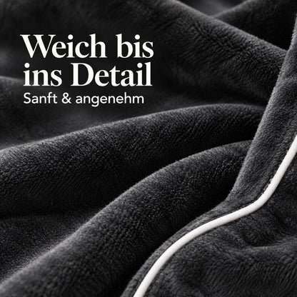 Flesuah Elvano – Herren-Bademantel mit Kapuze & Kontrastdetails