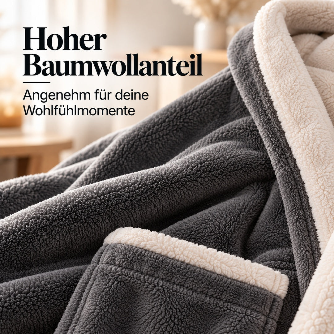 Flesuah Loreno – Warmer Baumwoll-Bademantel für Herren mit Kapuze