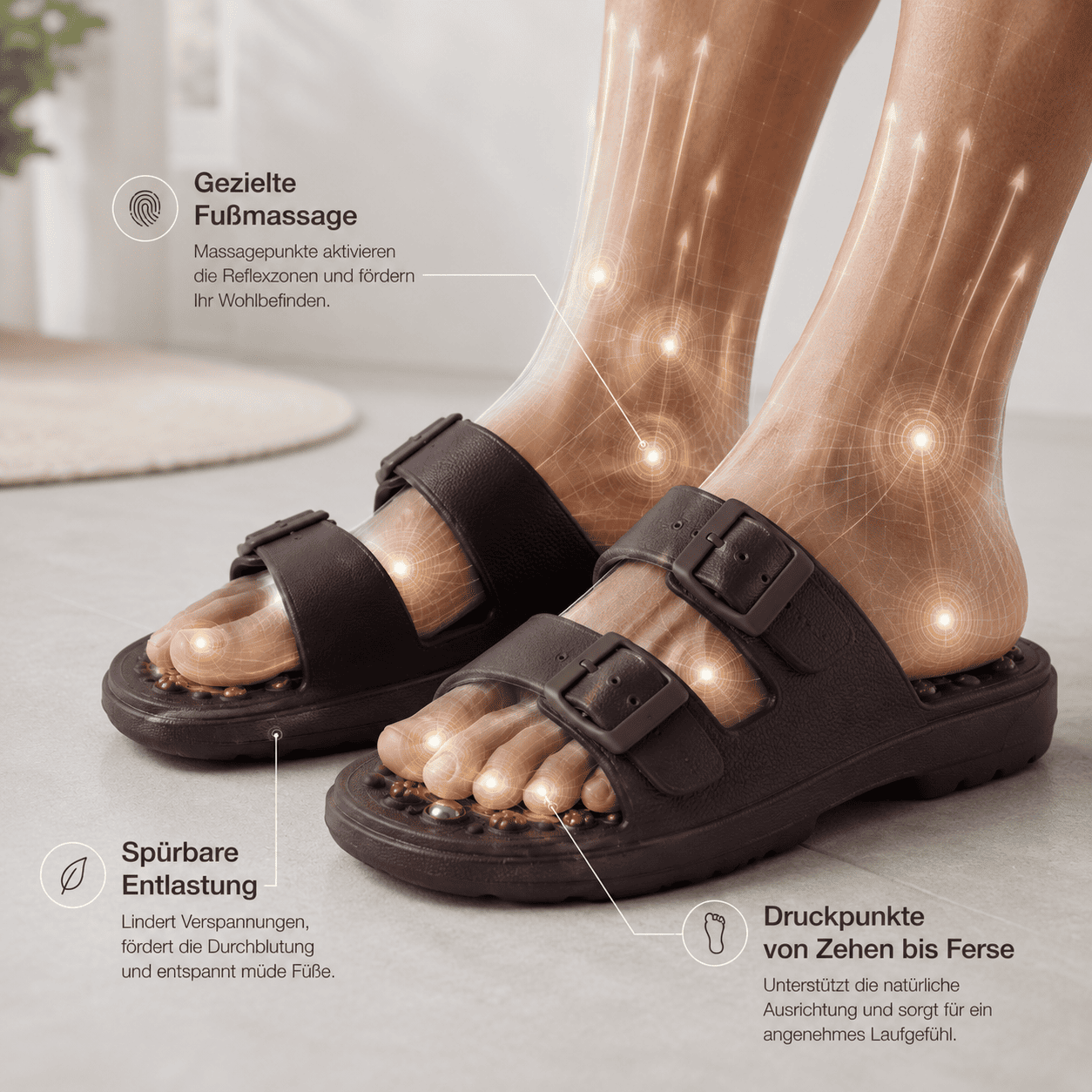 Flesuah ReflexPro – Massage-Slides mit Druckpunktfußbett