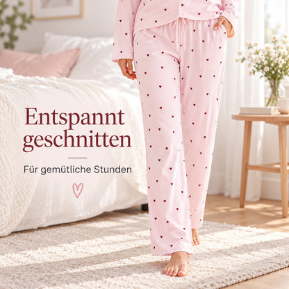 Flesuah Milou – Damen Pyjama-Set mit Print & langer Hose