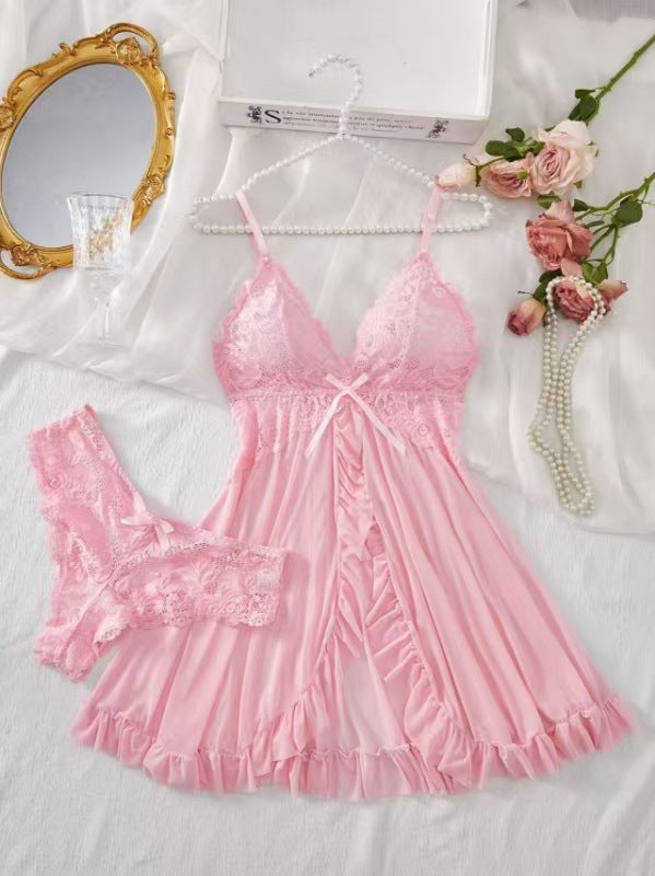 Estelle – 2-teiliges Damen-Babydoll-Set mit Spitze