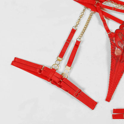 Flesuah Jalina - Lingerie-Set mit Spitze & Kettendetails