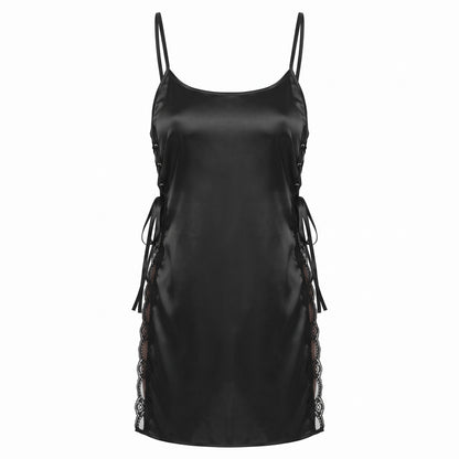 Flesuah Samira - Satin-Nachtkleid mit seitlicher Schnürung