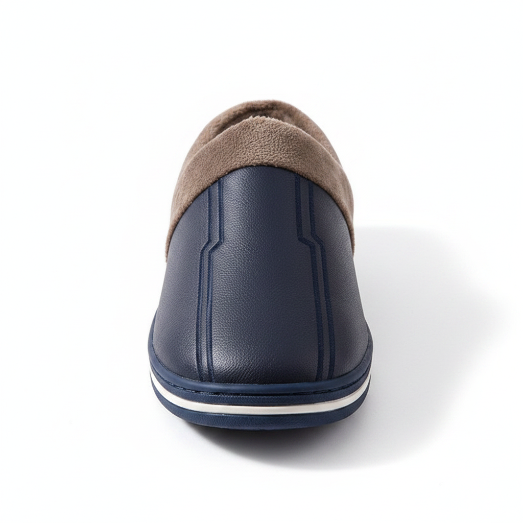 Flesuah Cocoon Herren - Wasserdichte Lederslippers mit dämpfender Sohle