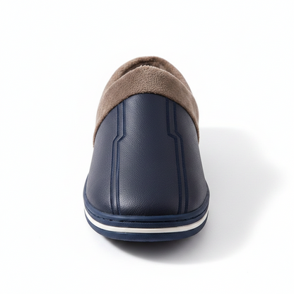 Flesuah Cocoon Herren - Wasserdichte Lederslippers mit dämpfender Sohle
