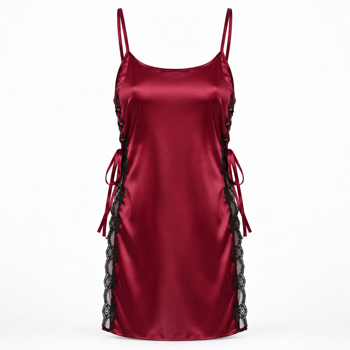 Flesuah Samira - Satin-Nachtkleid mit seitlicher Schnürung