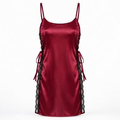 Flesuah Samira - Satin-Nachtkleid mit seitlicher Schnürung