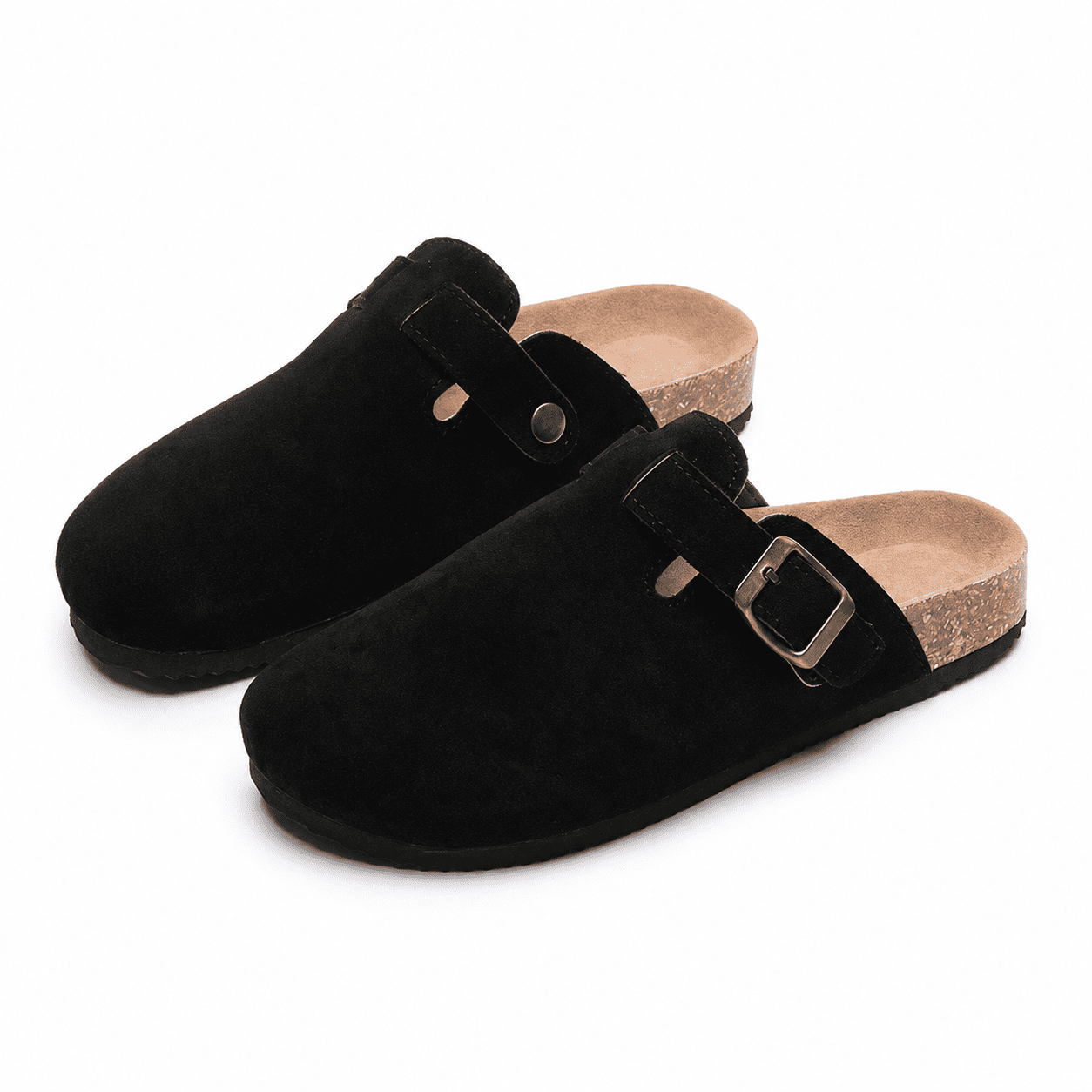 Flesuah Como – Bequeme Pantoffel mit Schnalle & Korkfußbett