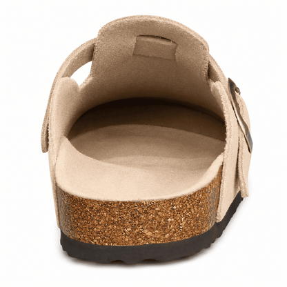 Flesuah Como – Bequeme Pantoffel mit Schnalle & Korkfußbett