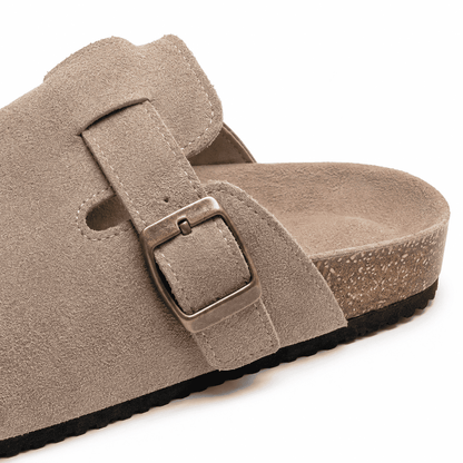 Flesuah Como – Bequeme Pantoffel mit Schnalle & Korkfußbett