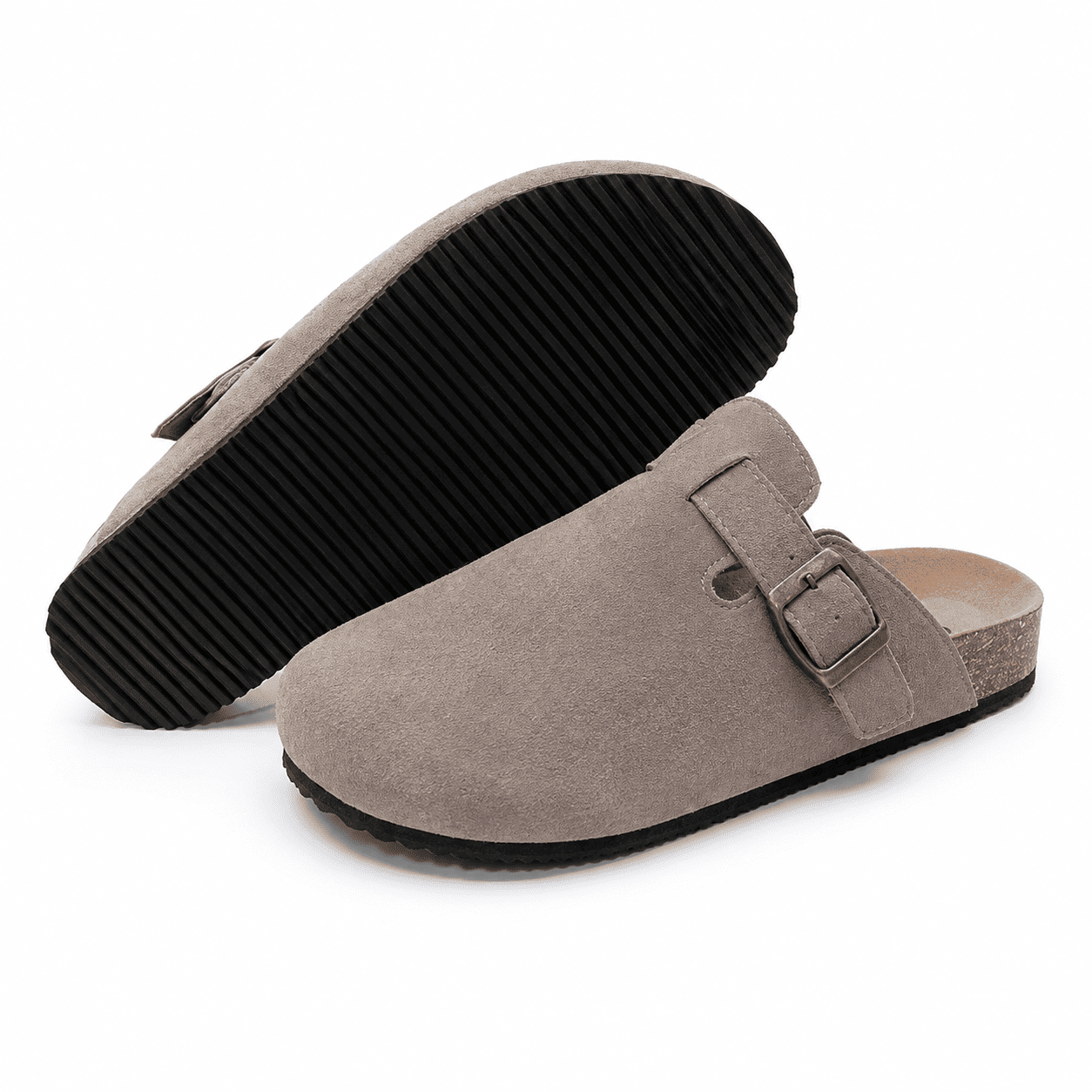Flesuah Como – Bequeme Pantoffel mit Schnalle & Korkfußbett