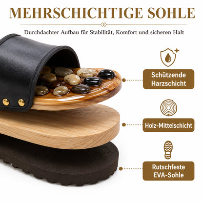 Flesuah Vitalstone – Massage-Hausschuhe mit Naturstein-Fußbett