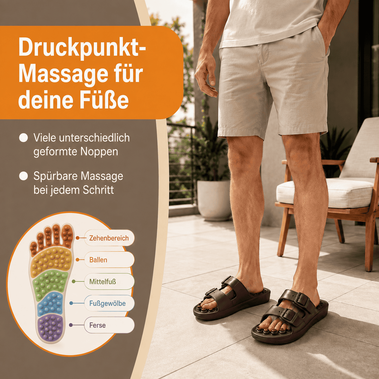 Flesuah ReflexPro – Massage-Slides mit Druckpunktfußbett