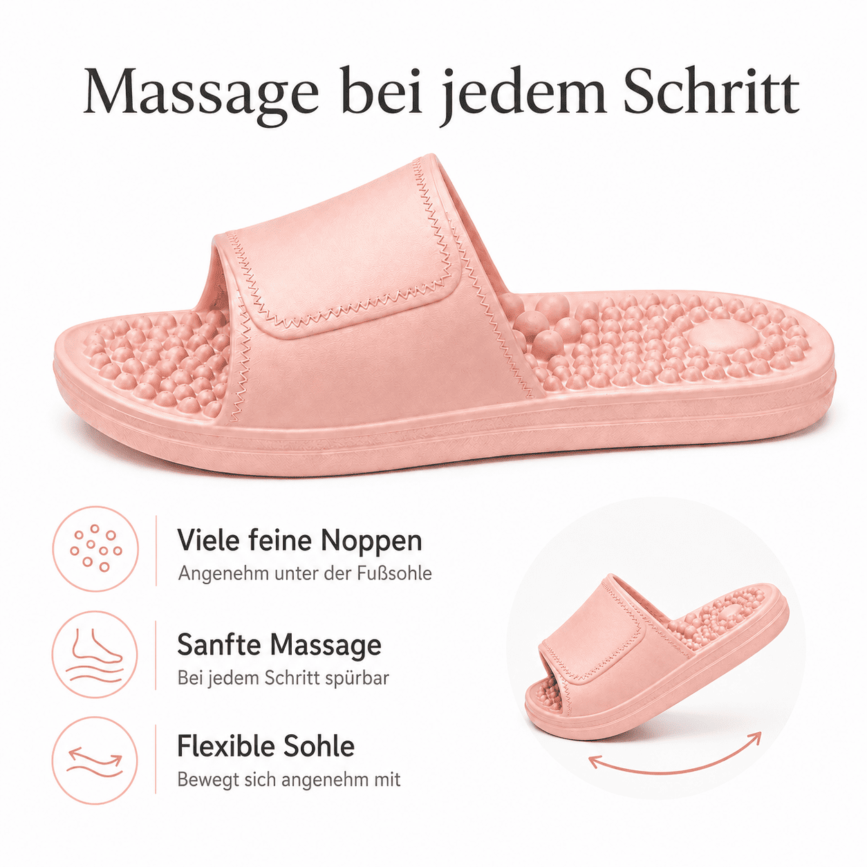 Flesuah Levio – Leichte Massage-Slides mit Noppenfußbett
