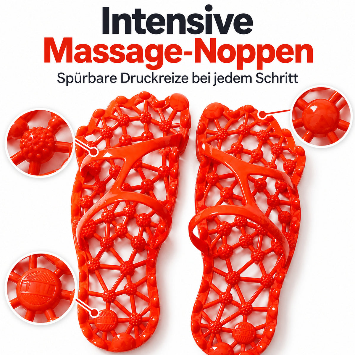 Flesuah Reflexa – Offene Massage-Hausschuhe mit Noppen