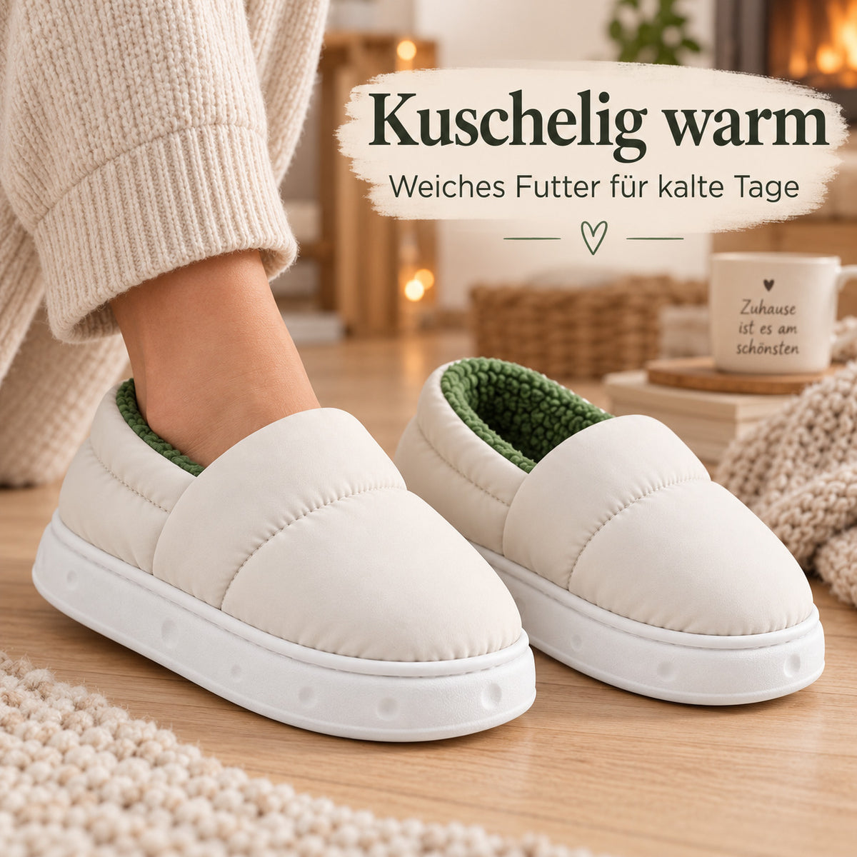 Flesuah Cocoon Max – Extra warme Kuschelhausschuhe mit rutschfester Komfortsohle