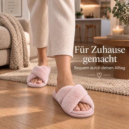 Flesuah Maison Slide - Flauschige Cross-Hausschuhe
