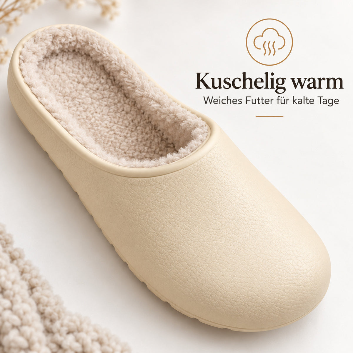 Flesuah Terrace Comfort - Kuschelige Clogs für drinnen & draußen mit Teddyfutter